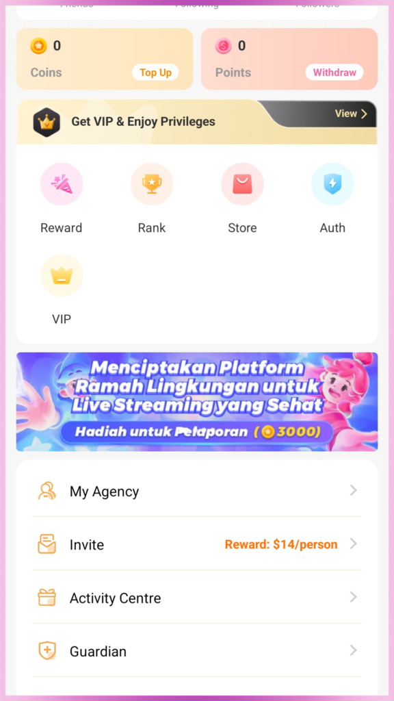 Vone Live Host Registration 2026 Tutorial Step 3 - My Agency Menu